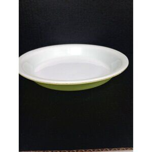 Vintage Mid Century 1950s 9 inch 909 Lime Green with Milk Glass PYREX Pie Plate